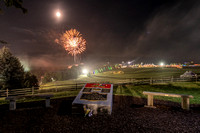Fireworks over the 1969 Woodstock Festival Field after a performance by Santana on August 17, 2019.