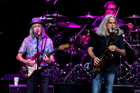 Carlos Santana performs at The Bethel Woods Center for the Arts on the 50th Anniversary of the day he played at Woodstock in 1969, bringing along tourmates The Doobie Brothers.