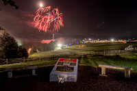 Fireworks over the 1969 Woodstock Festival Field after a performance by Santana on August 17, 2019.